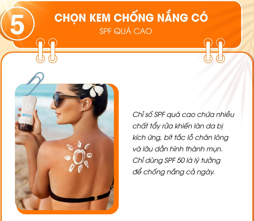 Chọn kem chống nắng SPF quá cao